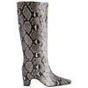 St Agni Python Print Leather High Boots