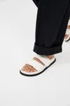 St Agni Quilted Leather Slide In Tofu