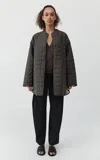 St Agni Quilted Wool-blend Jacket In Brown