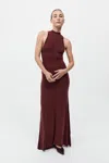 St Agni Racer Back Jersey Maxi Dress In Currant