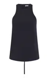St Agni Racerback Cotton-blend Top In Navy