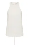 St Agni Racerback Cotton-blend Top In White