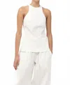 St Agni Racerback High Neckline Top In White In White