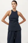 St Agni Racerback Top Dark Ink In Black