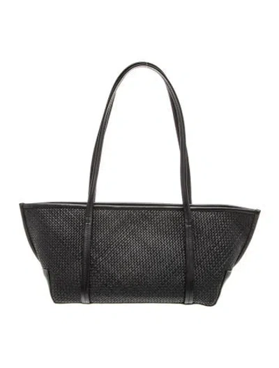 Pre-owned St Agni Raffia Shoulder Bag In Black