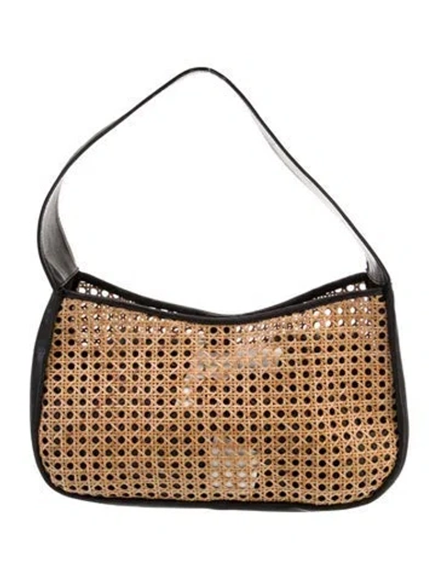 Pre-owned St Agni Raffia Shoulder Bag In Neutral