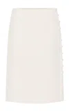 St Agni St. Agni Raw Buttoned Silk Pencil Skirt In Neutral