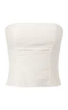 St Agni St. Agni Raw Minimal Bodice Silk Top In White