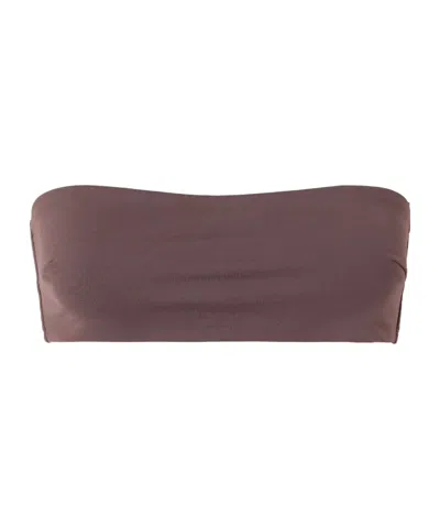 St Agni Recycled Bandeau Bikini Top In Purple
