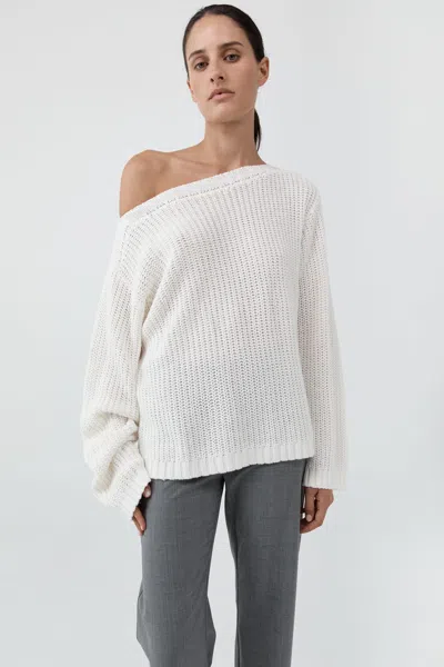 St Agni Relaxed Bateau Jumper In Off White