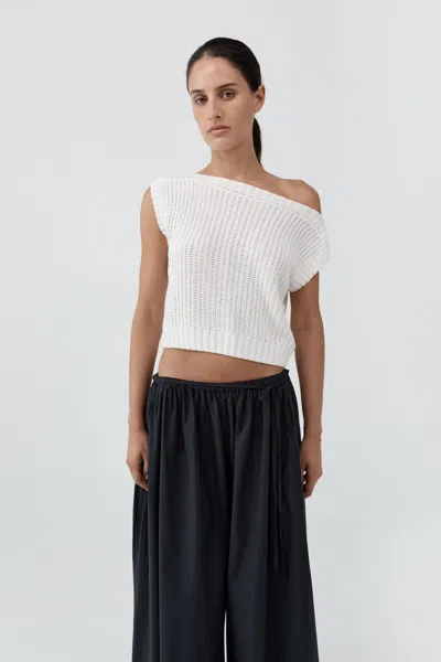 St Agni Relaxed Bateau Top In Off White