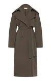 St Agni Relaxed Cotton-blend Trench Coat In Khaki