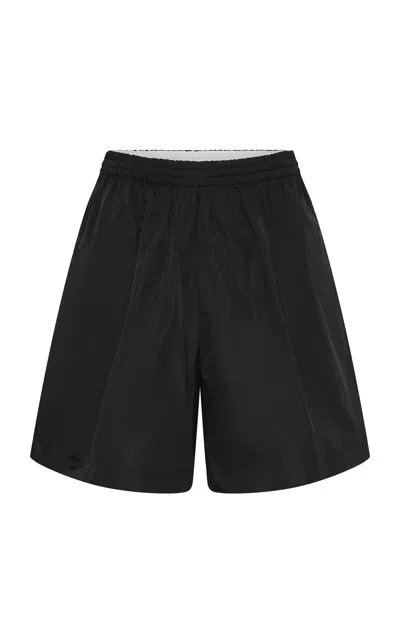 St Agni Relaxed Paper Taffeta Shorts In Black