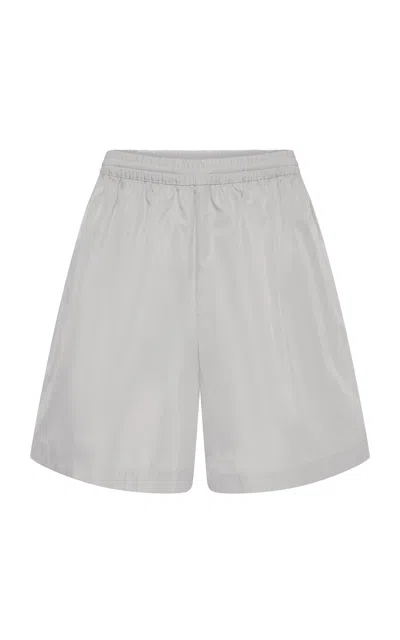 St Agni Relaxed Paper Taffeta Shorts In Silver