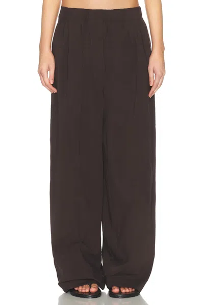 St Agni Relaxed Pleat Pant In Brown