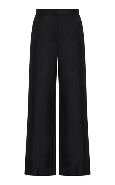 St Agni Relaxed Silk Twill Pants In Black