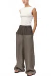 St Agni Relaxed Splice Pants In Khaki Pinstripe In Multi
