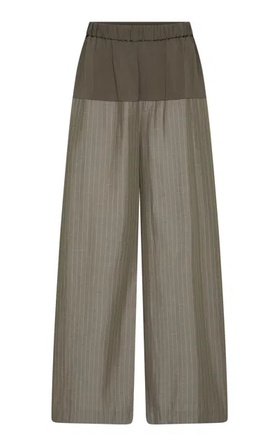 St Agni Relaxed Splice Pants In Khaki