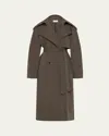 St Agni Relaxed Cotton-blend Trench Coat In Gray
