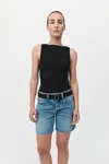 St Agni Rib Bateau Cut Out Top In Black