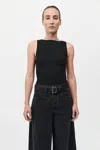 St Agni Rib Bateau Cut Out Top In Black