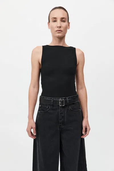 St Agni Rib Bateau Cut Out Top In Black