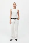 St Agni Rib Bateau Cut Out Top In White