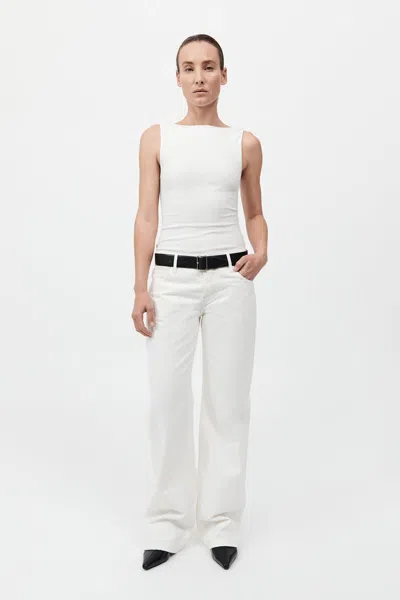 St Agni Rib Bateau Cut Out Top In White