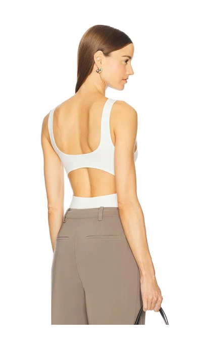 St Agni Rib Bateau Cut Out Top In White