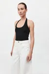 St Agni Rib Halter Top In Black
