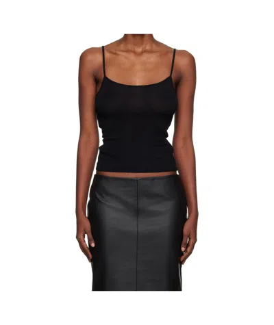 St Agni Ribbed Knitted Strap In Black