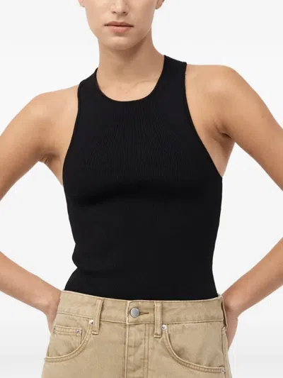 St Agni Ribbed Racer-back Tank Top In Black