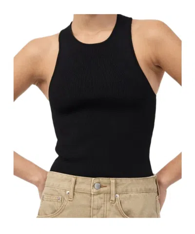 St Agni Ribbed Racer-back Tank Top In Black