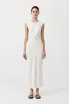 St Agni Rouleau Tie Dress In Porcelain