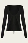 St Agni Rouleau Tie Reversible Knit Top