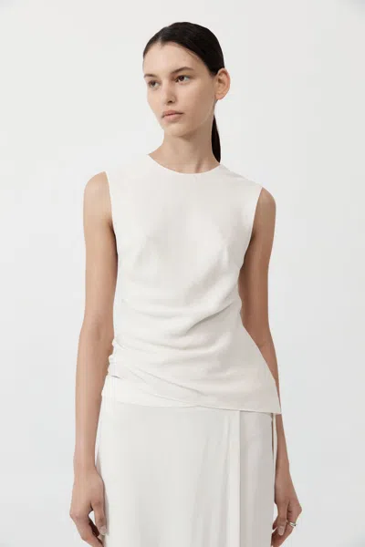 St Agni Rouleau Tie Top In Porcelain