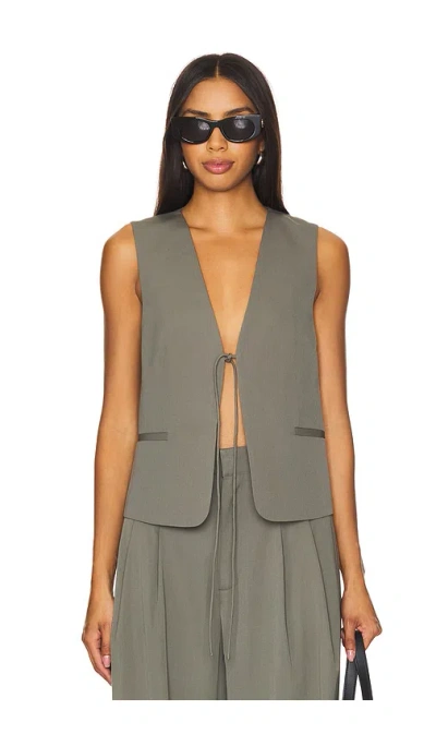 St Agni Rouleau Vest In Smokey Olive