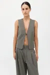 St Agni Rouleau Vest In Smokey Olive