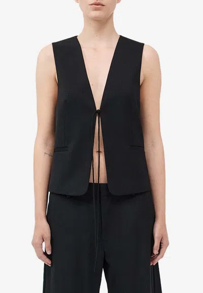 St Agni Recycled-twill Vest In Black