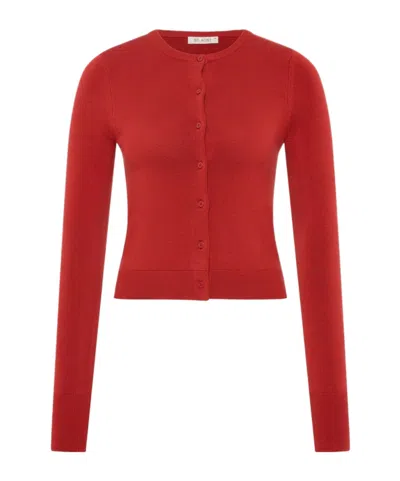 St Agni Round-neck Long-sleeve Knitted Sweater In Red