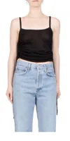 St Agni Ruched Tank In Black In Black
