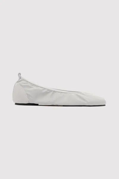 St Agni Satin Ballet Flat In Silver