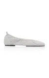 St Agni Satin Ballet Flats In Silver
