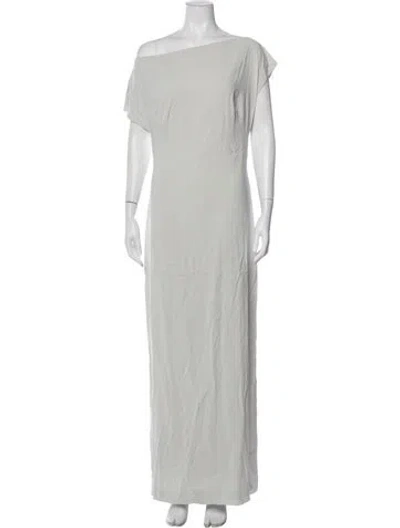 Pre-owned St Agni Satin Long Dress In Gray