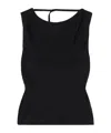 St Agni Sauerland Fine Ring Raw Fiber Blended Top In Black