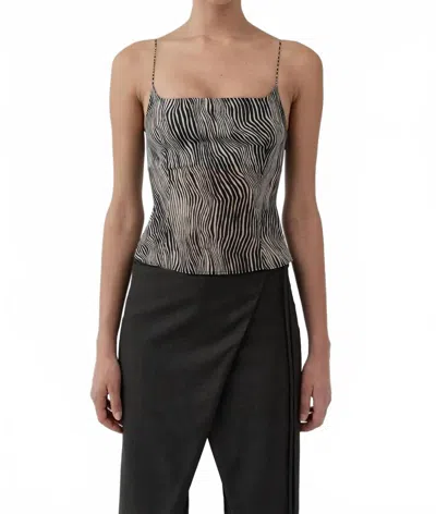St Agni Savannah Zebra-print Silk-blend Cami In Multi