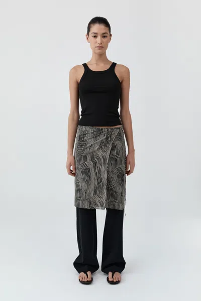 St Agni Savannah Silk Wrap Skirt In Sand