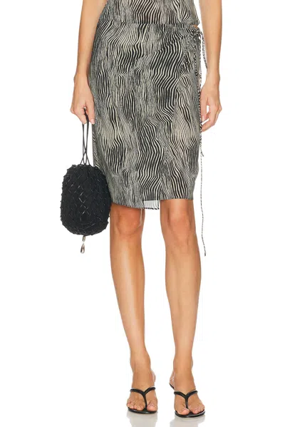 St Agni Savannah Zebra-print Silk Midi Wrap Skirt In Multi