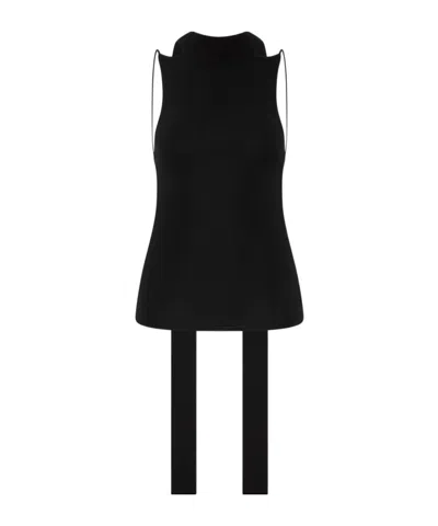 St Agni Scarf Knitted Vest In Black
