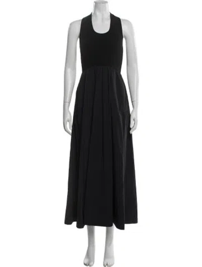 Pre-owned St Agni Scoop Neck Long Dress In Black